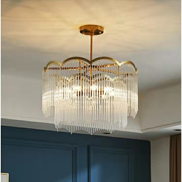 Elegante lampadario di cristallo lineare economico per soggiorno/sala da pranzo