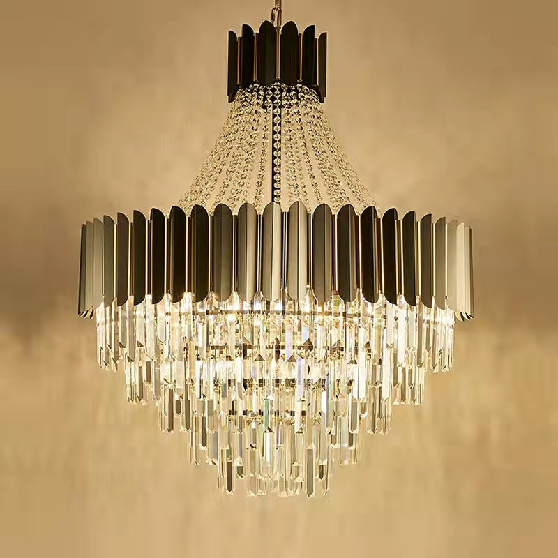 Lampadario di cristallo nero alla moda per l'illuminazione del soffitto del corridoio dell'atrio