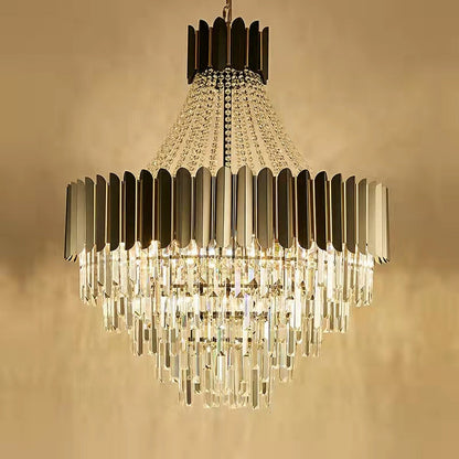 Lampadario di cristallo nero alla moda per l'illuminazione del soffitto del corridoio dell'atrio