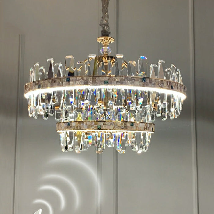 Affordable Round K9 Crystal Chandelier Lighting For Living Room Moden Rectangle Pendant Lamp For Dining Table