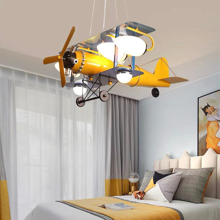 Airplane Ceiling Lamp Kids’ Bedroom Chandelier Creative Baby Boy’s Modeling Light