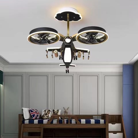 Airplane Pendant Fan Light Kids/ Children Bedroom Ceiling Lamp Creative Boy’s Room Chandelier