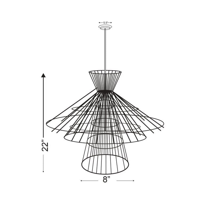 Vintage-inspired Alito 6 Light Chandelier Black Pendant Lights