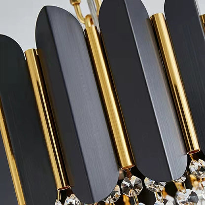 Lampadario di cristallo nero alla moda per l'illuminazione del soffitto del corridoio dell'atrio