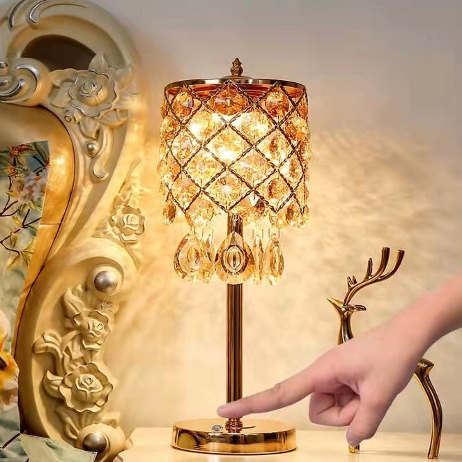 Modern Creative Crystal Table Lamp Luxury Gold/ Chrome Bedside Light European Style Night Lamp