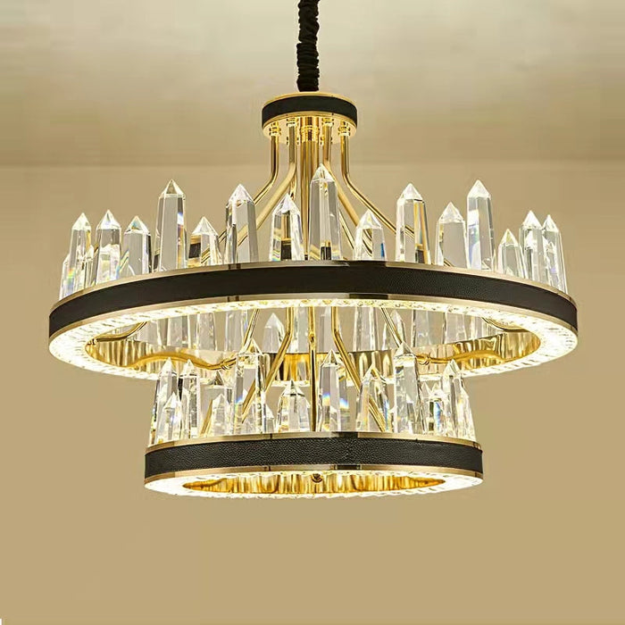 New Style Iceberg Crystal Chandelier For Living Room Modern Black Crown Ceiling Lighting Fixture