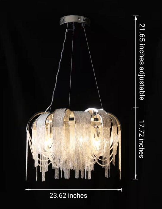 Luxury Chain Tassel Chandelier Elegant Living /Dining Ceiling Light Fixture