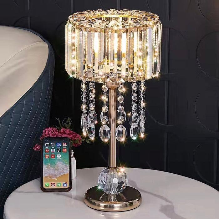 Concise Style Crystal Table Lamp Luxury Gold Bedside Light Modern Furnishing Night Lamp for Decoration