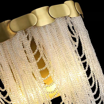 Luxury Pure Copper Chandelier Elegant K9 Crystal Living Room Light Modern Brass Dining Hall Ceiling Lamp