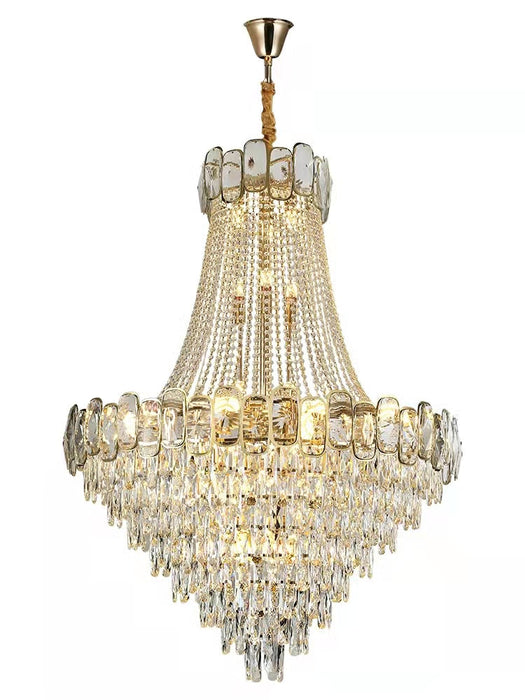Extra Large Customiaztion D47.2"*H66.1" Modern Elegant Luxurious Golden Adjustable Foyer Staircase Adjustable Chandelier Good Quality Shiny Luxury K9 Crystal Ceiling Light For Living Room Hallway Enterway Farmhouse