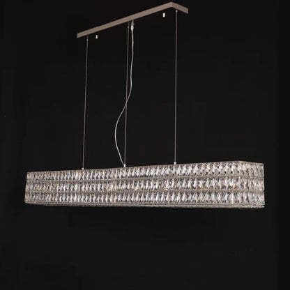 Modern Light Luxury Rectangle Crystal Dining Table Scandinavian Chandelier for Dining Room