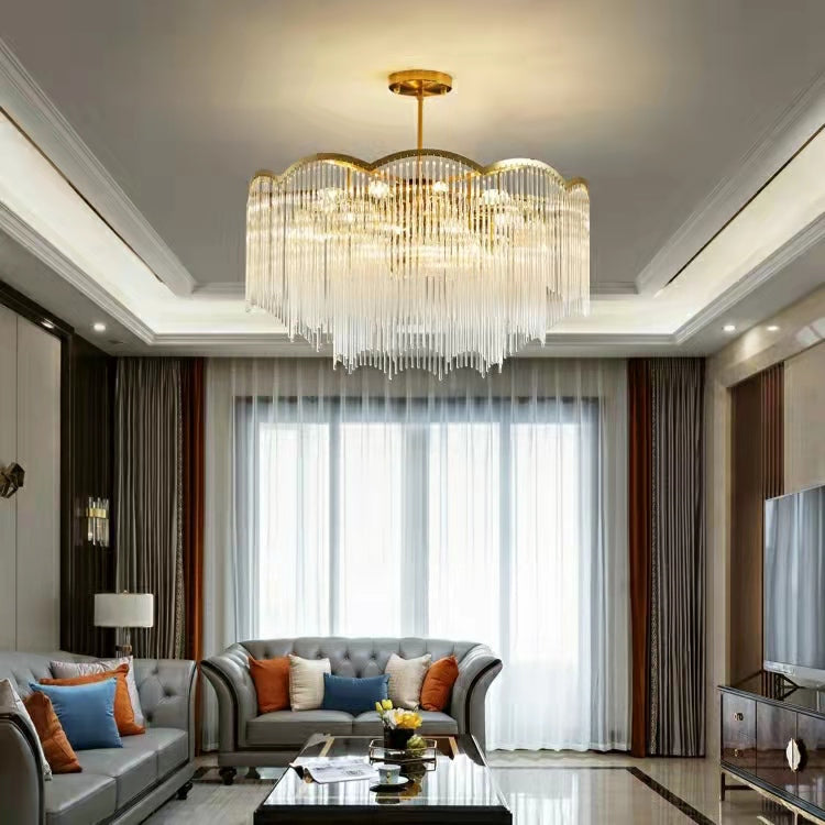 Elegante lampadario di cristallo lineare economico per soggiorno/sala da pranzo