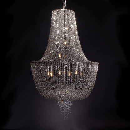 Oversized Luxury Metal Tassel Empire Crystal Chandelier For Foyer/Staircase/Hallway/High-ceiling Living Room