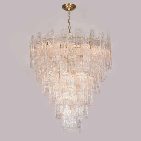 Extra Large Multi-tier Grainy Crystal Sheets Pendant Chandelier for Living Room/Foyer/Entrys