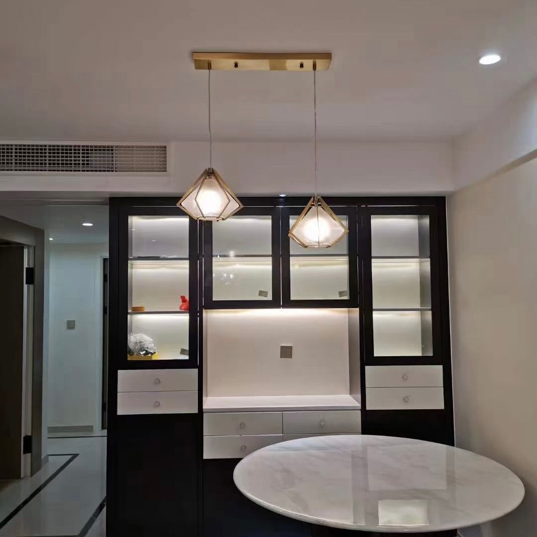 Gold Bronze Chandelier Diamond Pendant Light For Dining Room Or Bedroom