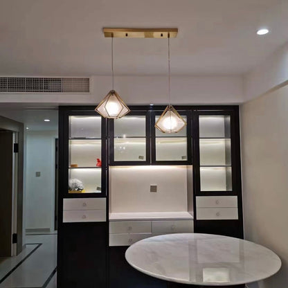 Gold Bronze Chandelier Diamond Pendant Light For Dining Room Or Bedroom