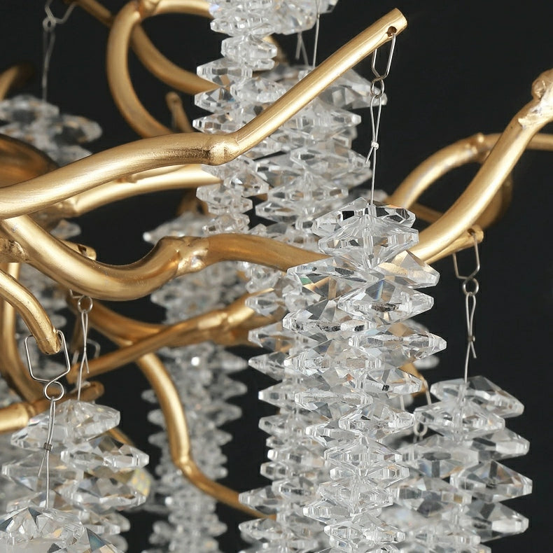 Branch Style Ceiling Light Crystal Icicle Chandelier for Dining Room
