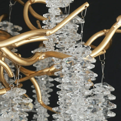 Branch Style Ceiling Light Crystal Icicle Chandelier for Dining Room
