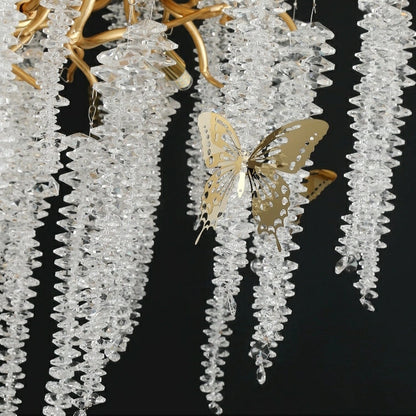 Branch Style Ceiling Light Crystal Icicle Chandelier for Dining Room