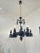 Classic Black Candle Style Chandelier Crystal Ceiling Pendant Lighting Fixture For Living/ Bedroom
