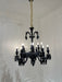 Classic Black Candle Style Chandelier Crystal Ceiling Pendant Lighting Fixture For Living/ Bedroom