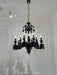 Classic Black Candle Style Chandelier Crystal Ceiling Pendant Lighting Fixture For Living/ Bedroom