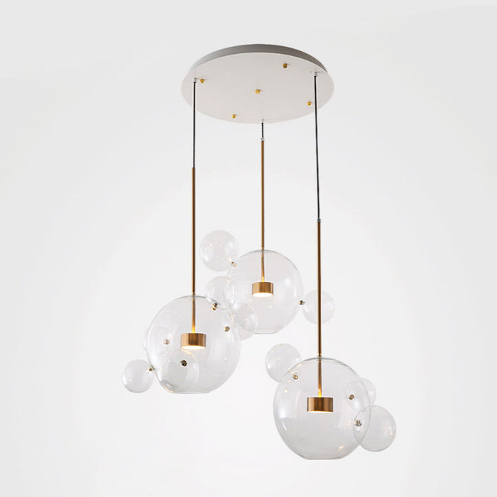 Clear Glass One Light Modern Ball Glass Pendant Bubble lights Fixture For Dining Room