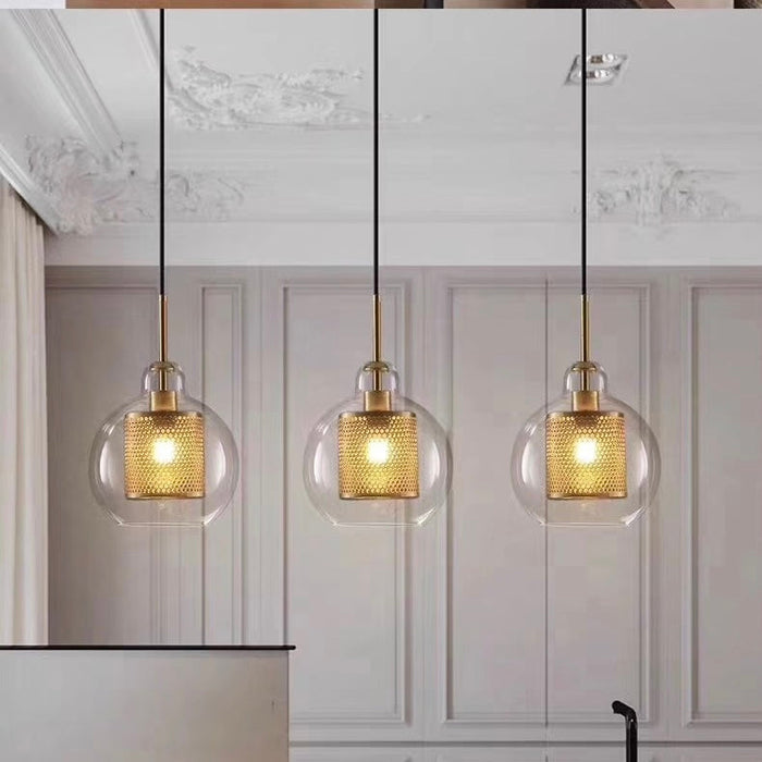 Clear Globes Glass 3 Light Pendant Hanging Ceiling Light for Dining Room