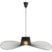 CreativeStrawHatPendantLightForResturantBlackFinishIronLEDLiving_DiningRoomChandelierD47.2"