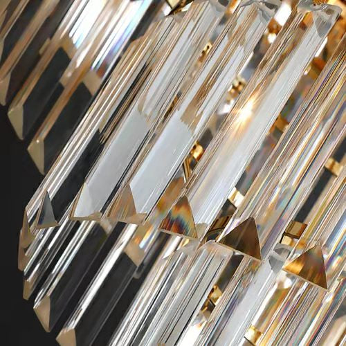Lampadario di cristallo dorato per corridoio, lampada da soffitto di lusso per soggiorno e scale