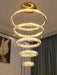 Extra Large Customization Modern Front Entryway Luxury Aesthetic Chandelier 5 Rings Crystal Gold/ Chrome Finish Ceiling Lamp For Hotel Hallway Entrance Lobby