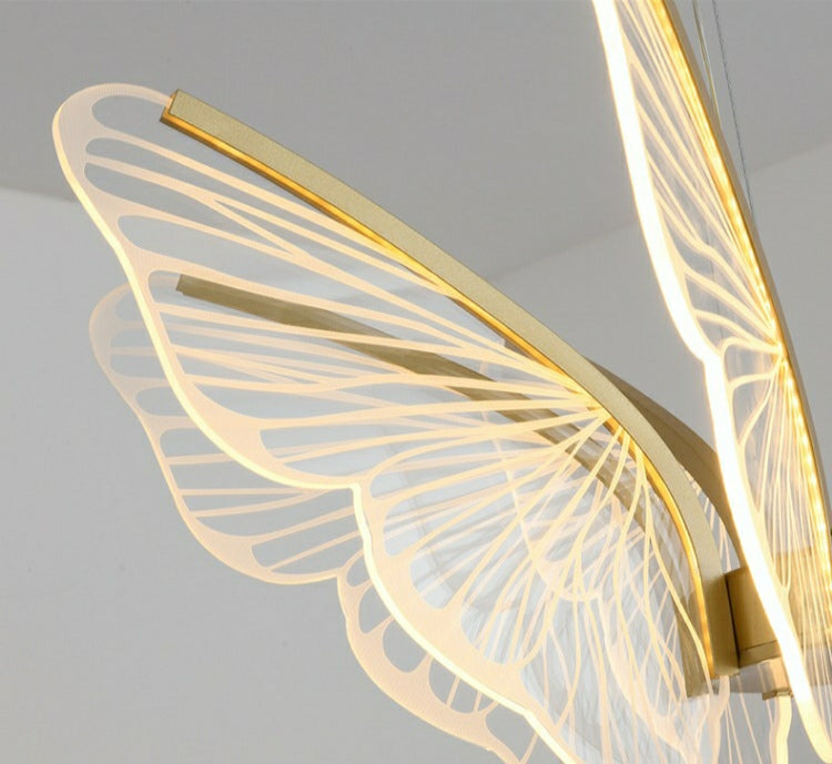 Lampadari a LED in acrilico a forma di farfalla per sala da pranzo 
