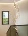 Extra Large 79'' to118'' Customization 6-81 Light Bulbs Spiral Meteor Staircase Chandelier Modern Style Ceiling Light Living Room Hotel Lighting