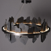 Ardesia LED Chandeliers,40"W ROUND SLATE NATURAL STONE LED INDUSTRIAL CHANDELIER,chandeleir,chandeliers,round,ring,circle,stone,metal,black,ceiling,chain,irregular,living room,dining room,bedroom,moderm,cool,linear