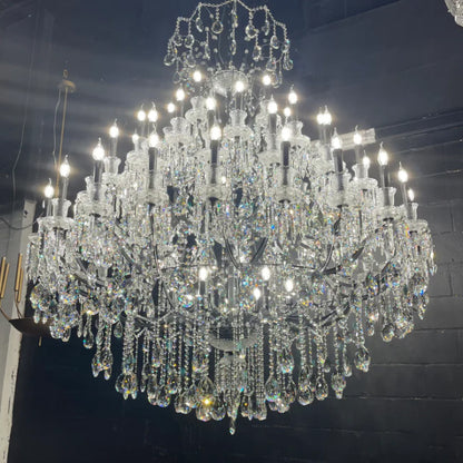 Extra Large European Multi-layers Luxury Crystal Pendant Traditional Candle Chandelier for Living Room/Foyer/Stairs