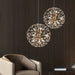 Decorative Crystal Ball Dandelion Chandelier Round Ceiling Pendant Light Fixture D40cm