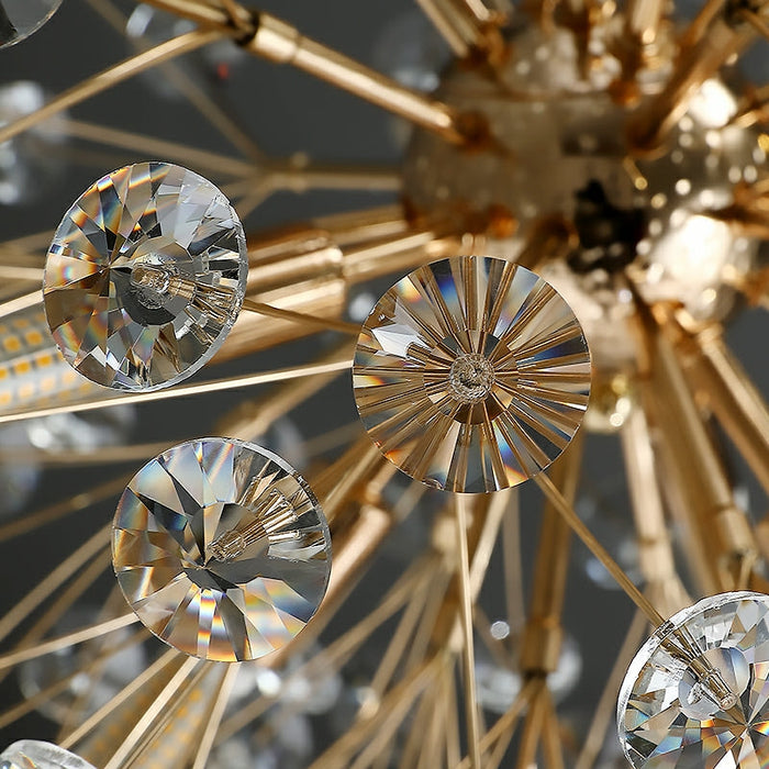 Decorative Crystal Ball Dandelion Chandelier Round Ceiling Pendant Light Fixture D40cm