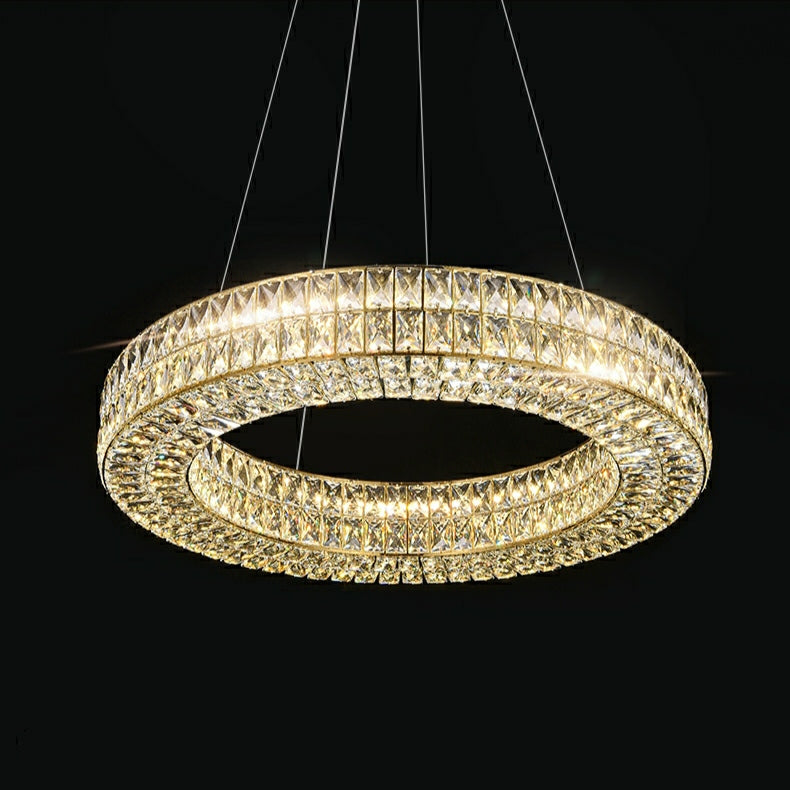 DecorativeCrystalRingPendantChandelierForLivingRoomLuxuryD23.6"*H4.7"