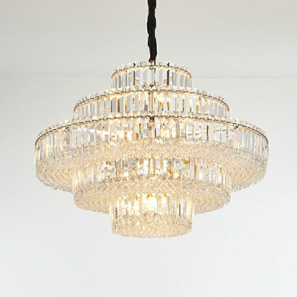 Decorative Living Room Ring Crystal Chandelier Chrome Ceiling Lighting Fixture For Bedroom