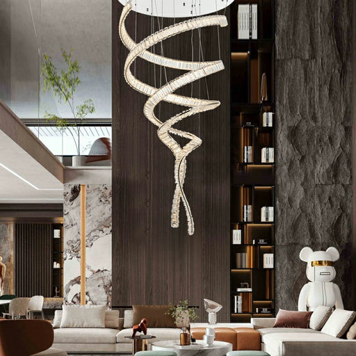 Designer Foyer Living Room Ceiling Light Fixture Stylish Crystal Chandelier For Hotel Entrance