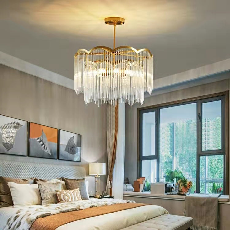 Elegante lampadario di cristallo lineare economico per soggiorno/sala da pranzo