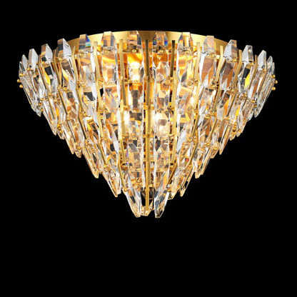 Modern Light Luxury Round Multi-tier Crystal Pendant Chandelier for Living/Dining Room