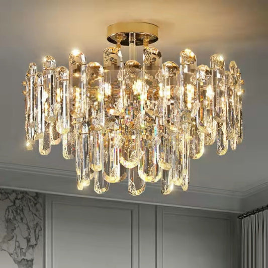 Modern Two Layers Crystal Chandelier For Living Room Cheap Ceiling Lights For Round Dining Table