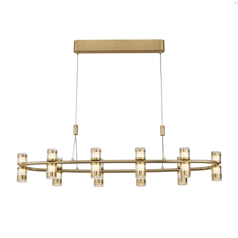 Creative Modern Round/Oval Brass Ring Pendant Glass Light Chandelier for Living/Dining Room