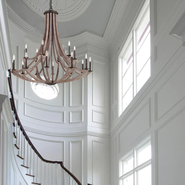 Lampadario a sospensione con candela in legno di Boemia per soggiorno/camera da letto/ingresso