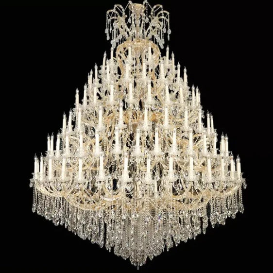 Extra Large European Multi-layers Luxury Crystal Pendant Traditional Candle Chandelier for Living Room/Foyer/Stairs
