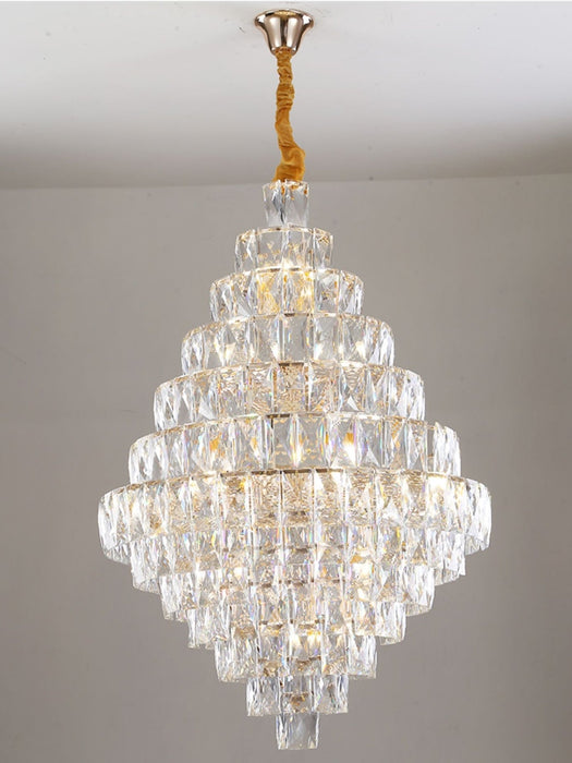 Extra Large Foyer Pure Crystal Ceiling Light Fixture Living Room Entrance Staircase Chandelier