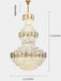 Extra Large Round Crystal Chandelier Luxury Foyer High Ceiling Light Fixture For Living Room/ Hotel Hall Entrance