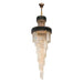 Oversized Customization D39.4"*H157.5" Vertical Long Crystal Shiny Bright Fabulous 2 Story Foyer Hallway Chandelier Spiral Staircase High Ceiling Lighting Fixture In Black/ Gold Finish