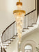 Oversized Customization D39.4"*H157.5" Vertical Long Crystal Shiny Bright Fabulous 2 Story Foyer Hallway Chandelier Spiral Staircase High Ceiling Lighting Fixture In Black/ Gold Finish